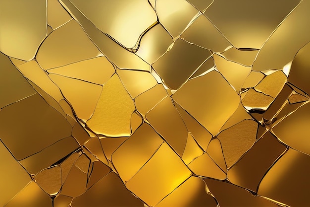 Golden cracked glass background