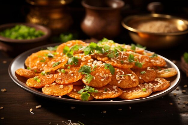 Golden Crispy Wheat Golgappa Popular fast food Golgappa picture photography