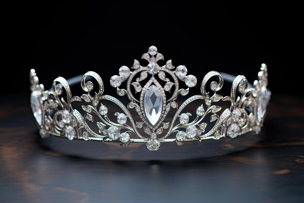 Golden crown on dark background