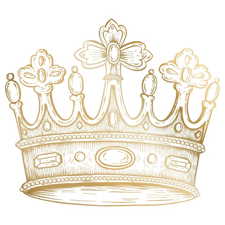 Photo golden crown sticker overlay design element