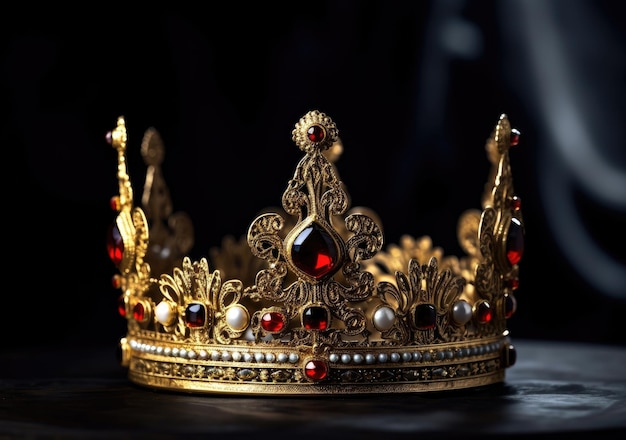 Golden crown with dark background