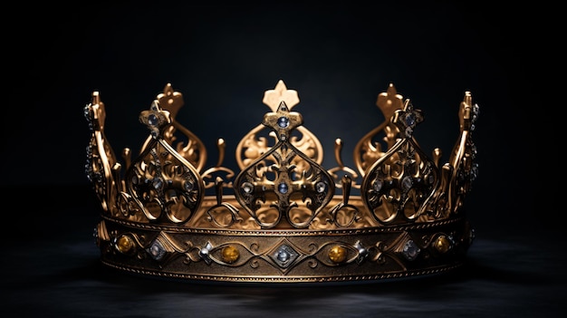 Golden crown with dark background