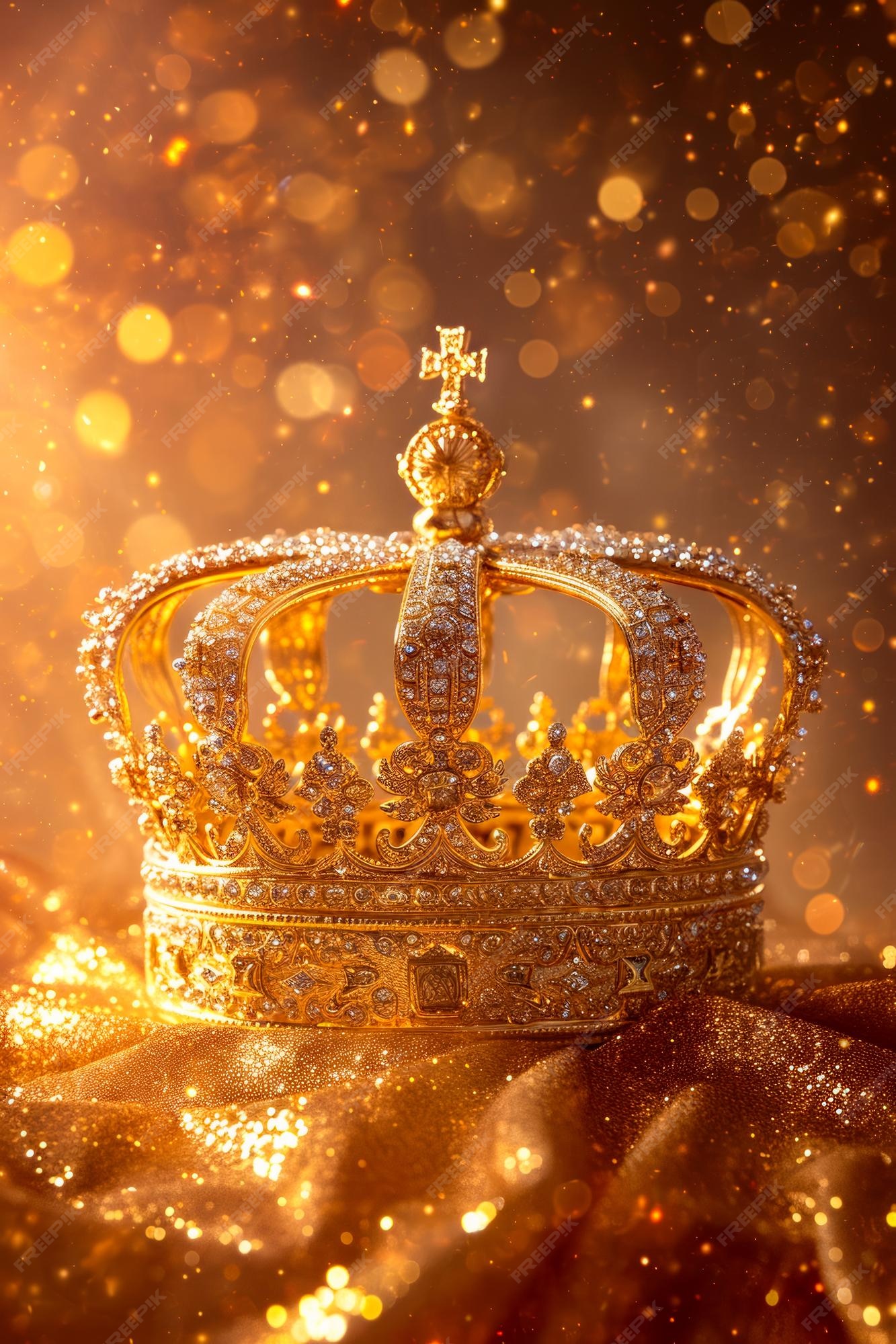  Premium Photo | Golden crown with jewels on it