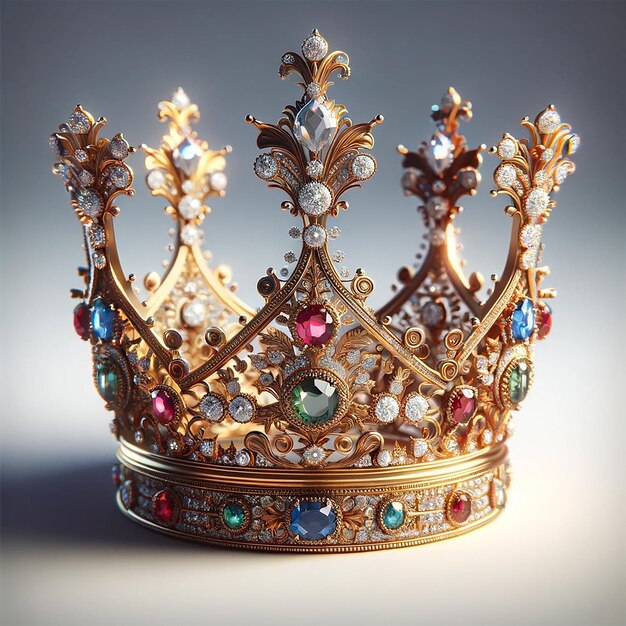 Golden crown with precious stones