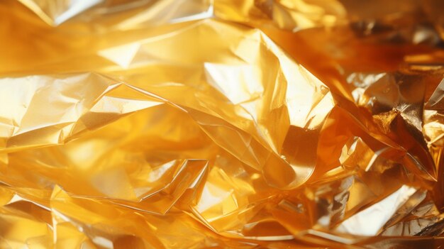 Golden crumpled paper background