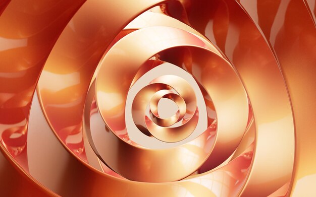 Golden curve frame background 3d rendering