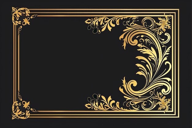 Golden Curve Frame Template for Elegant Announcements