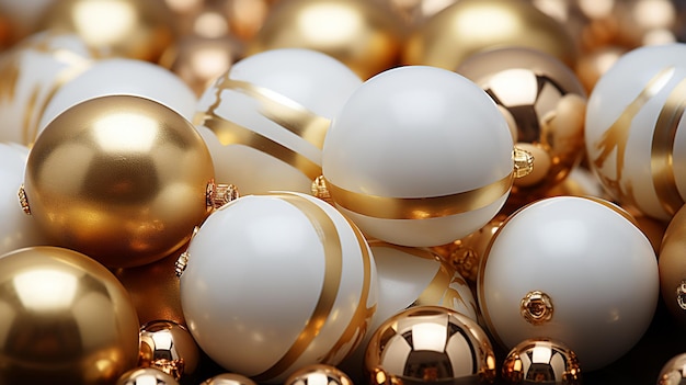 golden decorative balls HD 8K wallpaper Stock Photographic Image