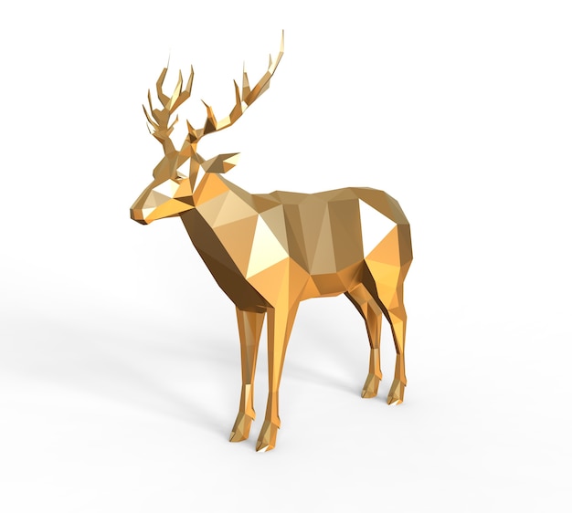 golden deer 3d render