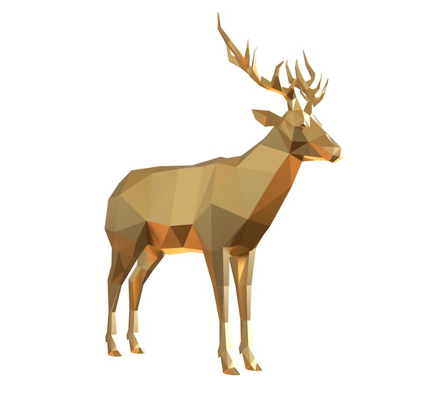 golden deer 3d render
