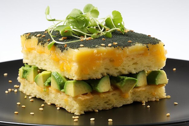 Golden Dhokla Sandwich On white background The popular food Dhokla picture photography