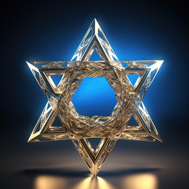 Golden diamond luxury star of david