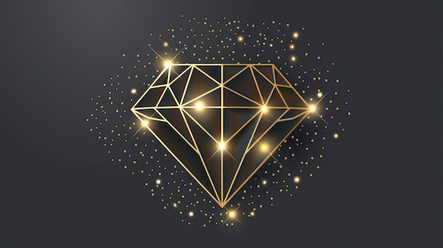 Golden Diamond with Sparkle