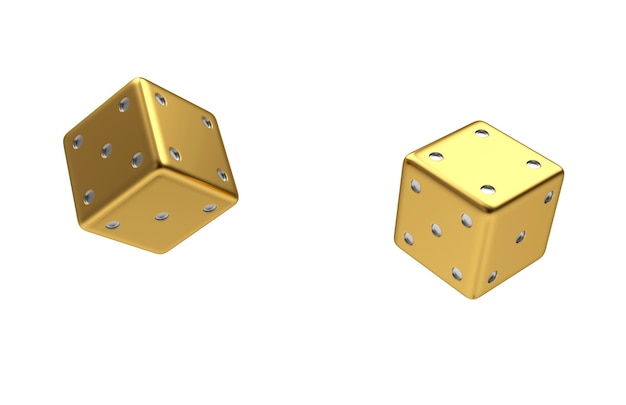 Golden dice cubes