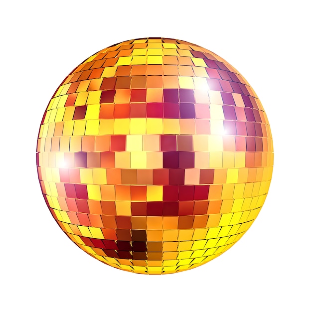 Golden disco mirror ball