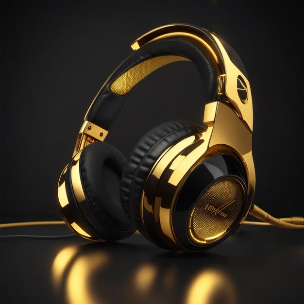 Golden dj music headphones