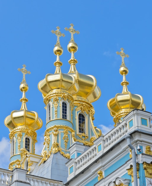 Cupola dorata di catherine palace a pushkin, russia