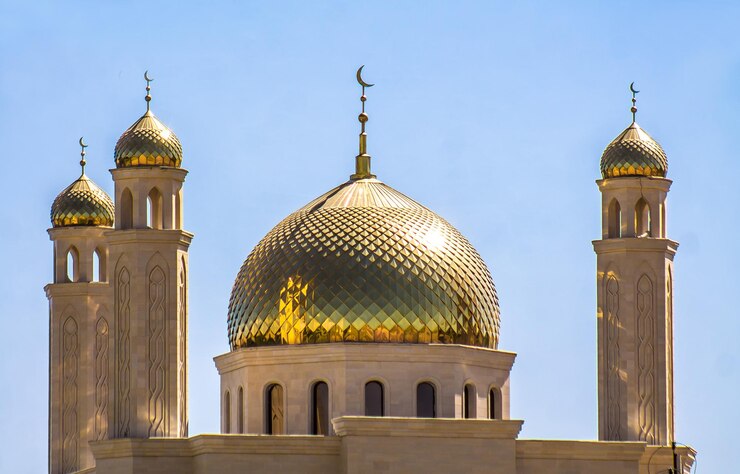 Photo golden domes of mosques against the sky