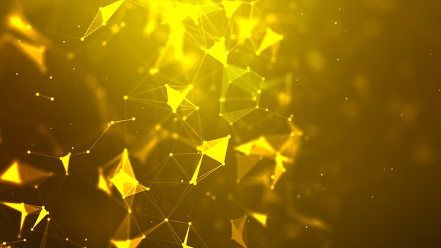 Golden dots and connect lines background