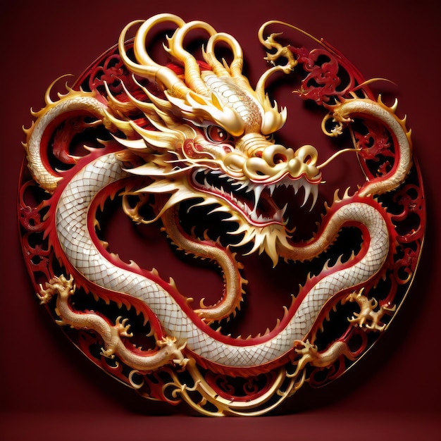 The golden dragon chinese horoscope new year of the dragon 2024 background for the design