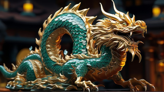 golden dragon statue