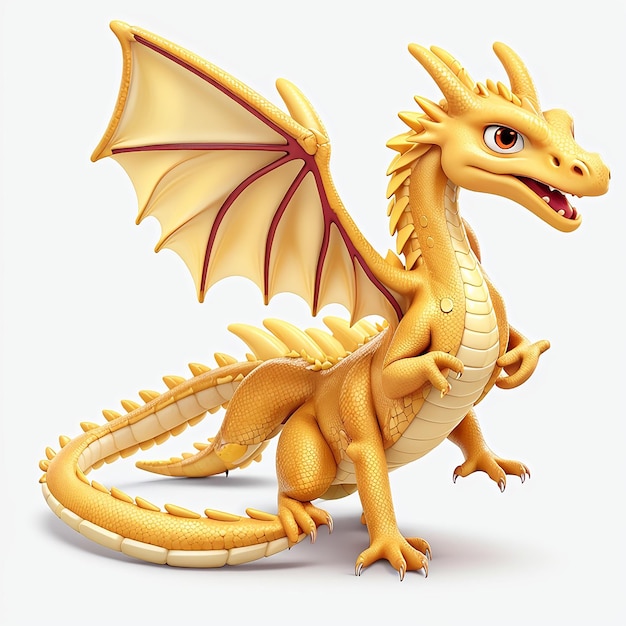 golden dragon on white background