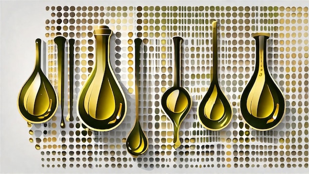 Gocce d'oro di olio d'oliva