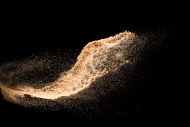 Golden dry river sand explosion splash 