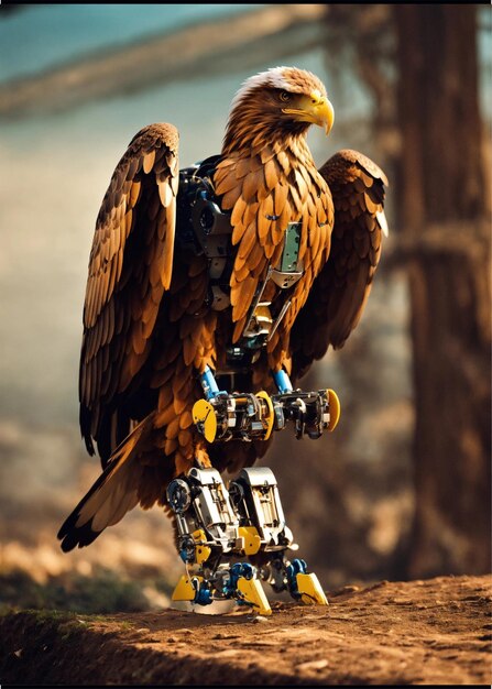 a golden eagle is standing on a tree branch