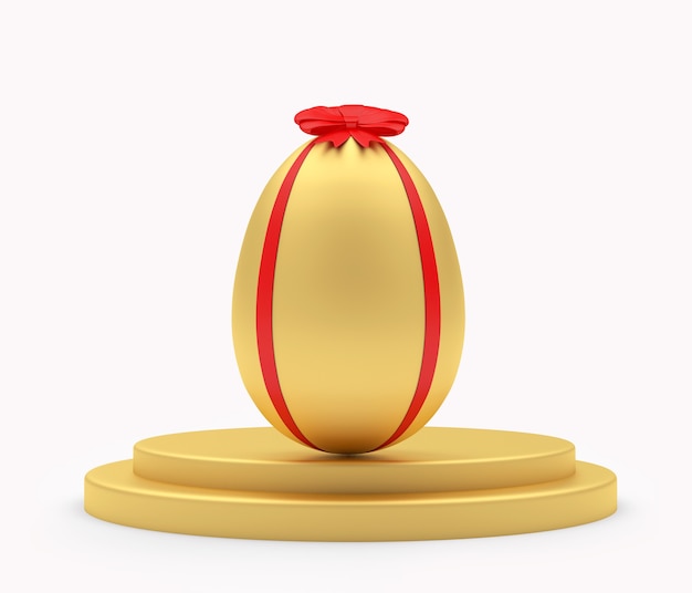 Golden Easter egg on a stand