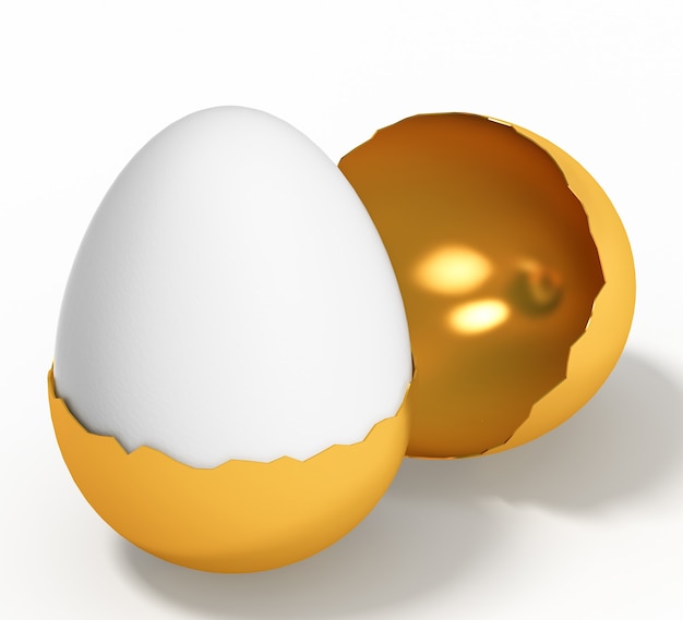 Golden egg concept out of the crowd