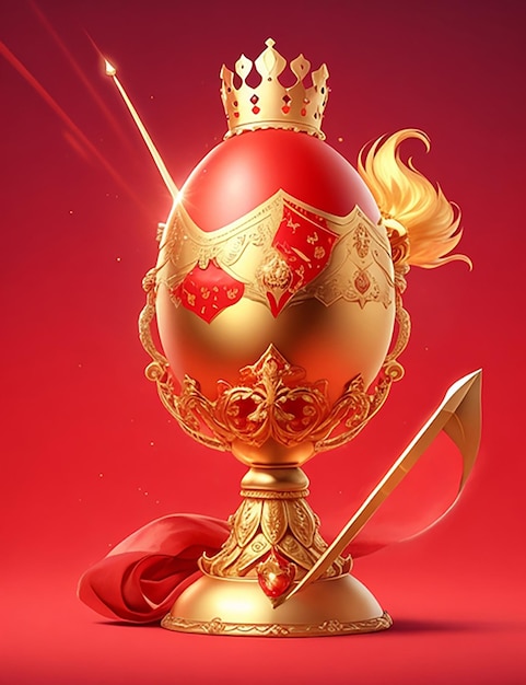 Golden egg wearing crown