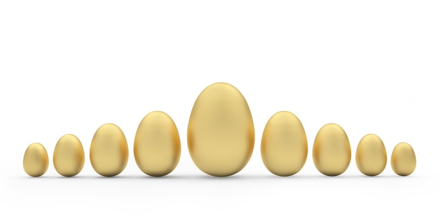 Golden eggs of various sizes