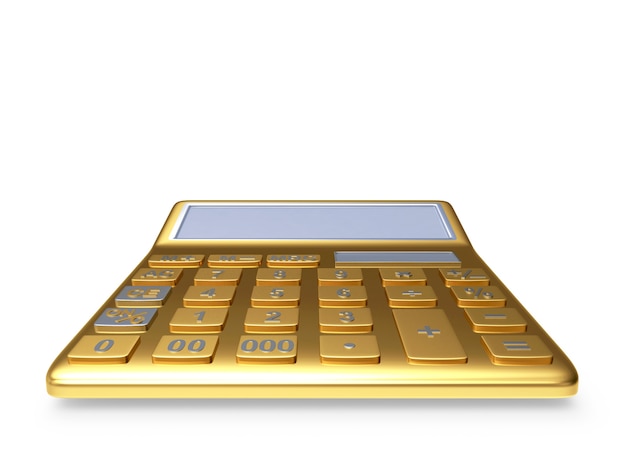 Photo golden electronic calculator