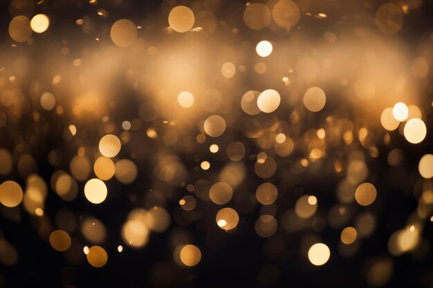 Golden Elegance Black Bokeh Brilliance