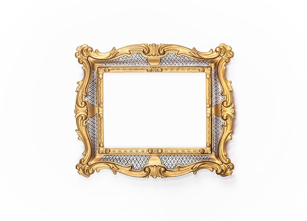 Golden elegant vintage frame baroque rococoClipping paths included