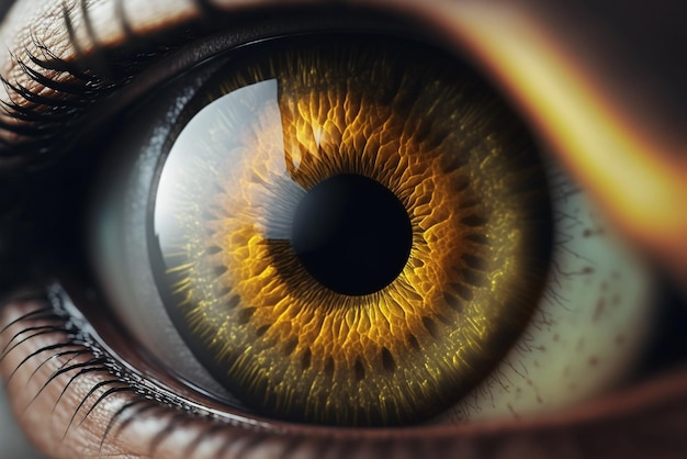 golden eyes ,close up, generative ai