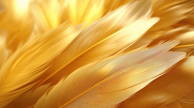 Golden feather background abstract texture for holiday background