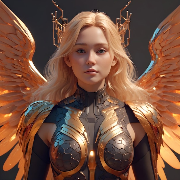 Photo a golden female angel