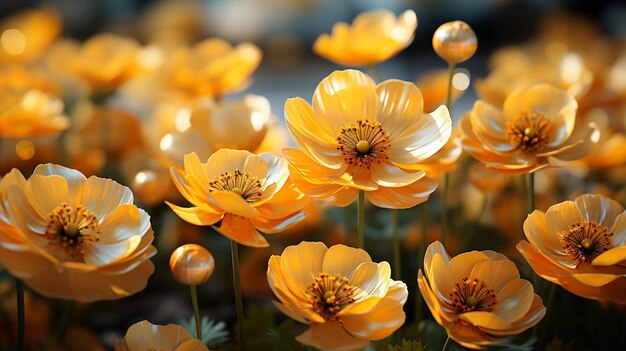 Golden field of poppies