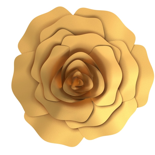 Golden flower 3D flower 3D illustration