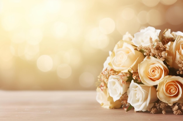 Golden Flower Background with Copy Space