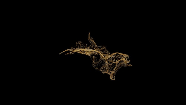 Photo golden fluid on a black background abstract minimalistic background with small gold clock