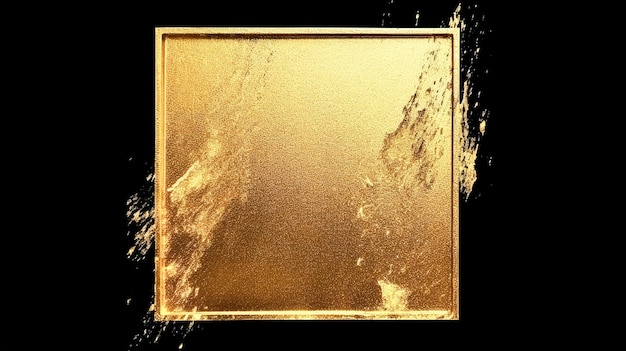 Golden frame on a black background mockup for advertising generative ai
