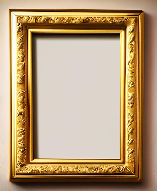 Golden frame on the black wall image