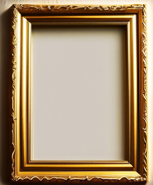 Golden frame on the black wall image