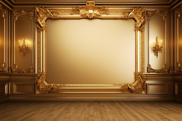 Golden Frame Design with copy space