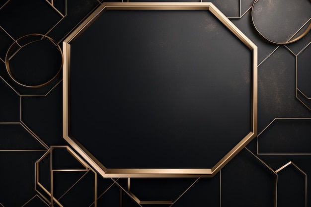 Golden Frame Design with copy space