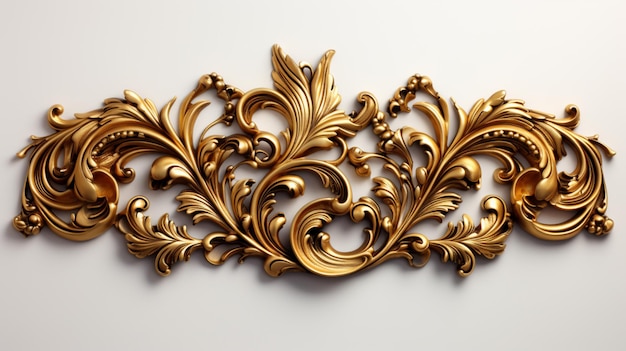 A golden frame isolated on transparent background