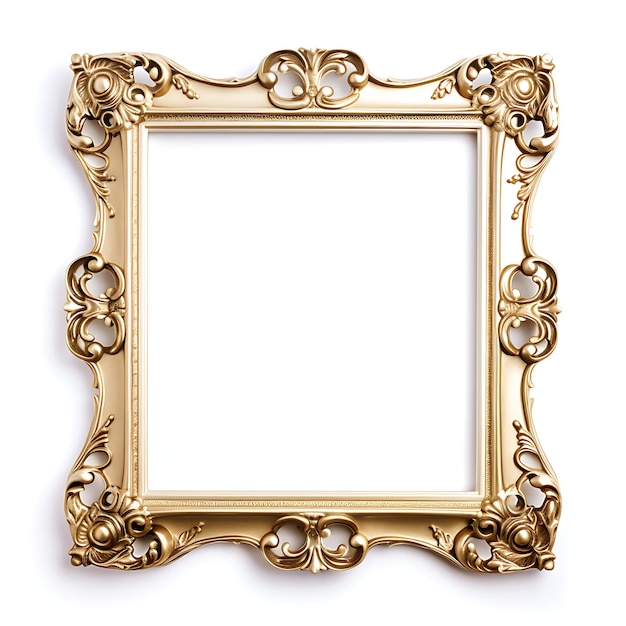 Golden frame isolated on white background